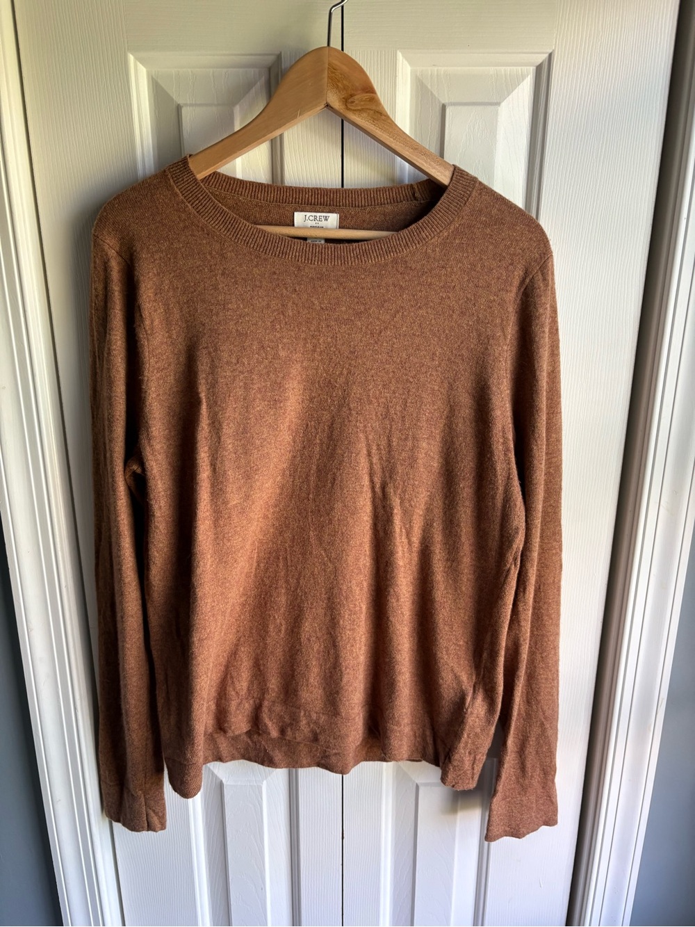 J.Crew Factory Womens Brown Merino Wool Blend Teddie Sweater Classic Size Large